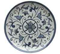 Plato Plano Coupe Azul Rústico Chic 26 Cm Porcelana - Tognana