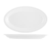 Plato Porcelana Roma Blanco Ovalado Cm 32