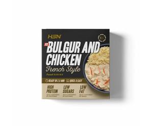 Plato Preparado Fit Bulgur con Pollo en Salsa de Mostaza estilo Francés de HSN | 420 gramos | Listo para Calentar y Tomar | Alto en Proteínas, Bajo en calorías | Comida Sana y Rica