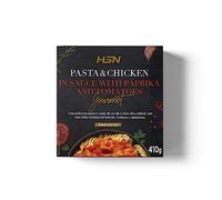 Plato Preparado Gourmet Pasta con Pollo en Salsa de Tomate y Paprika de HSN | 410 gramos | Listo para Calentar y Tomar | Alto en Proteínas, Bajo en calorías | Comida Sana y Rica