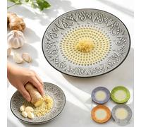Plato rallador de ajo de cerámica, plato rallador de ajo hecho a mano, triturador de queso, rallador de jengibre, herramienta para pelar hierbas, para jengibre, queso, wasabi, cebolla, ñame, pelador