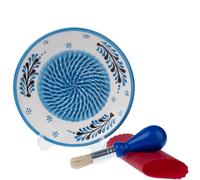 Plato rallador de ajo de cerámica, rallador de ajo hecho a mano, 4 prensas de ajo, molinillo de ajo natural, picador de ajo decorativo, apto para lavavajillas, jengibre, ajo, rallador de queso,