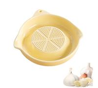 Plato Rallador De Ajo, Rallador De Ajo Y Jengibre De Cerámica, Hecho A Mano, Preparación De Cocina Casera, for Moler Zanahoria, Jengibre, Cúrcuma, Apto For Lavavajillas(Yellow,L)