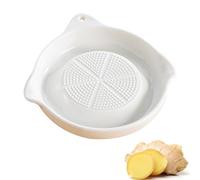 Plato Rallador De Ajo, Rallador De Ajo Y Jengibre De Cerámica, Hecho A Mano, Preparación De Cocina Casera, for Moler Zanahoria, Jengibre, Cúrcuma, Apto For Lavavajillas(White,L)