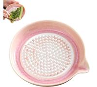 Plato Rallador de Cerámica con Vertedor Portátil, con Espiral de Porcelaña en Degradado, Rallador de Ajo y Jengibre, Herramienta de Cocina Reutilizable para Queso, Frutas, Verduras, Jengibre y Ajo