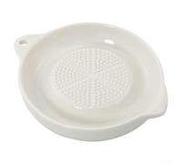 Plato rallador de porcelana blanca, ajo y molinillo de cerámica para frutas, verduras y especias, herramienta de preparación de cocina fácil de limpiar, apto para lavavajillas, 10 cm