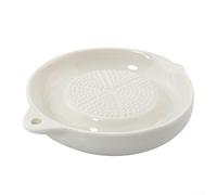 Plato rallador de porcelana, molinillo multiusos de cerámica blanca para frutas, verduras, ajo y especias, para una fácil limpieza, apto para lavavajillas, diseño compacto de 10 cm
