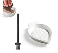 Plato Rallador, Plato De Rallador De Porcelana, Rallador De Ajo De Cerámica, Rallador De Cerámica Eficiente, Con Cepillo Especial, Para Triturar Puré De Manzana y Jugo De Jengibre(C)