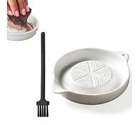 Plato Rallador, Rallador De Ajo De Cerámica, Plato De Rallador De Porcelana, Rallador De Cerámica Eficiente, Con Cepillo Especial, Para Triturar Puré De Manzana y Jugo De Jengibre(A)