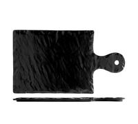 Plato Rectangular H&H Pizarra Porcelana Negra C/Asa Cm19X28