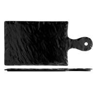 Plato Rectangular H&H Pizarra Porcelana Negra C/Asa Cm19X37