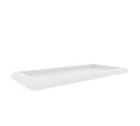 Plato rectangular para maceta, 108 x 49 cm, color blanco, de resina para macetero modelo Matera