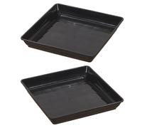 Plato Rectangular para macetas, 35 x 35 x 5,5 cm, platillo Cuadrado de Goteo, Bandeja de Polipropileno Resistente, para jardinería, germinación, decoración Interior y Exterior