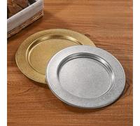 Plato redondo de acero inoxidable 304 con borde ancho y copo de nieve retro diseñado para servir ensalada de pasta y servicio diario de mesa (24 cm, plateado)