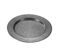 Plato redondo de acero inoxidable vintage comercial para ensalada de pasta con borde ancho, construcción de acero inoxidable 304, resistente a la corrosión y apto para lavavajillas (30 cm, plateado)