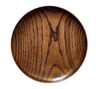 Plato redondo de madera maciza, platos de cena, platillo de comida, bandeja de postre, platos de frutas, platos de madera para servir dulces