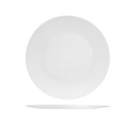 Plato Redondo De Vidrio Opalino Blanco Cm33