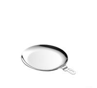 Plato redondo para salsa, 20 cm, acero 304 a prueba de óxido | Acero 304, resistente a la corrosión, ranura integrada para tazas, tamaño compacto de 14 cm, apto para lavavajillas
