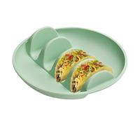 Plato redondo para tacos, sin BPA, 270 gramos, servidor de comida mexicana, herramienta de llenado de burritos, accesorios de chef de cocina en casa, cumpleaños, bufé, picnic, camping, desayuno