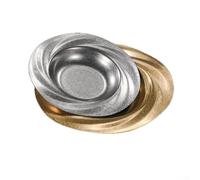 Plato redondo retro de acero inoxidable para ensalada con tratamiento vintage y geometría alineada CYCLONE para resultados consistentes de servicio (19 cm, dorado)