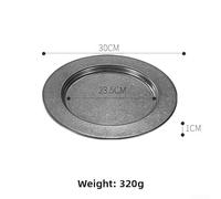 Plato redondo vintage de acero inoxidable 304 con borde ancho para servir ensalada de pasta comercial, resistente a la corrosión y apto para lavavajillas para uso frecuente (30 cm, plateado)