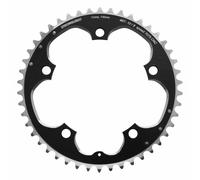 Plato ruta 5bra d.130 stronglight 46dts exterior negro alu 7075 tipo shimano 9-1