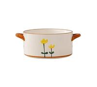 Plato sopero Cuenco de sopa de dos orejas Cuchara sopera Vajilla de cerámica Cuenco de sopa profunda extra grande Ensaladera