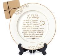 Plato Urllinz para el primer aniversario con l mina de oro de 24 quilates. Regalos de boda para l. Decoraciones de papel para el primer aniversa