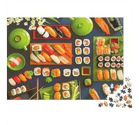 Plato Variado de Sushi, Colorido diseño de Mosaico de Sushi, Rompecabezas de 1000 Piezas, Rompecabezas Decorativo para Adultos, Regalo de cumpleaños, 52x38cm/1000 Piezas