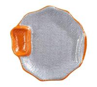 Plato vintage con salsa y patatas fritas.(25.6x2.7cm)
