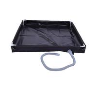 Platode ducha portátil mejorado de 31.5 x 31.5 x 3.9 pulgadas, base y piso de ducha plegable para acampar con tubo de drenaje desmontable, ideal para acampar vehículos recreativos