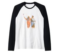 Platón Y Aristóteles Tomando Selfie Divertida Filosofía Griega Camiseta Manga Raglan