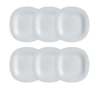 Platos Carine Luminarc - Juego de 6 - Hondos, Llanos y Postre - Vidrio Opal en Varios Colores Gris