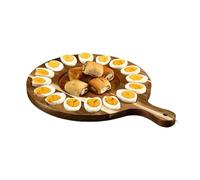 Platos con huevos a la diabla - con huevos a la diabla | Bandeja para huevos a la diabla de madera | Tabla de cortar para huevos | Bandeja para servir huevos para vajilla de Pascua con asa | Por
