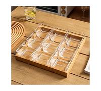 Platos de aperitivo Cuencos de aperitivos con 9 compartimentos cuadrados de vidrio con base para restaurantes familiares División de frutas Plato de aperitivos Plato seco Plato de salsa de inmersión