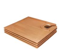 Platos de aperitivo de bamb BambooMN de 7,9"" x 7,1"" con soporte para copas de vino (10 unidades)