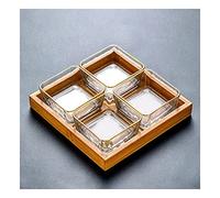 Platos de Aperitivo Platos de salsa inmersión vidrio Tazón transparente Postre cuenco Bocadillo con bandeja Múltiples platos porcelana Adecuado Salsa soja Platos de Postre