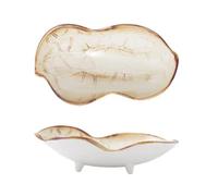 Platos de Aperitivo Vajilla de cerámica creativa en forma cacahuete, plato frutas secas, aperitivos, verduras for interiores, dulces for Platos de Postre