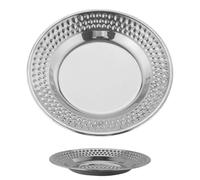 Platos de cena de acero inoxidable, símbolo - platos de acabado espejo para cenas diarias | Bandeja de metal pulido estilo tabla con superficies lisas, placas de servicio reutilizables para