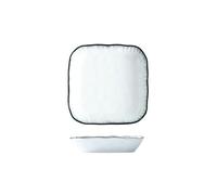 Platos de cerámica fresca de color bajo vidriado para el hogar, exquisita personalidad, plato cuadrado profundo de 7 pulgadas