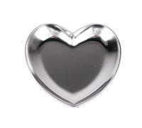 Platos De Corazón, Platos En Forma De Corazón De Acero Inoxidable Tazón Pequeño En Forma De Corazón Plato De Corazón Multifuncional Decoración Del Hogar Bandeja De Corazón(Plata)