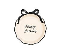 Platos de fiesta de papel con diseño de lazo, paquete de 6 elegantes platos de cumpleaños para celebraciones