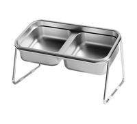 Platos de gatos elevados - Soporte de comida inclinado, estación de alimentación doble | Cuenco de marco no skidal de metal, bandeja de empresa inclinada ergonómica para comodidad digestiva
