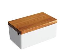 Platos de mantequilla Mantequera con tapa de cerámica, recipiente multifuncional for la cocina Platos de mantequilla para cocina(Pequeño)