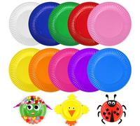 Platos de Papel Coloridos: 100 Piezas Platos Redondos Coloridos Versátiles, Ideales para Fiestas, Cumpleaños de Niños y Reuniones Familiares (18 cm, Multicolor)