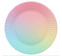 Platos de papel con diseño arcoíris, 18 cm - 6 unidades