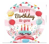 Platos de papel con diseño de "Feliz Cumpleaños" - paquete de 10