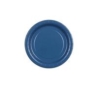 Platos de papel de 18 cm, juego de 6 platos desechables, sin plástico, vajilla para fiesta de cumpleaños, decoración de fiestas, decoración de mesa y accesorios de fiesta, color azul oscuro