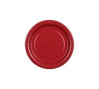 Platos de papel de 18 cm, juego de 6 platos desechables, sin plástico, vajilla para fiesta de cumpleaños, decoración de fiestas, decoración de mesa y accesorios de fiesta, color rojo oscuro