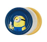 Platos de papel de 18 cm, juego de 6 unidades, diseño de Minion, platos desechables, sin plástico, vajilla desechable para cumpleaños infantiles, cumpleaños infantiles, platos de papel, decoración
